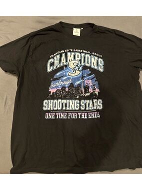 OVO Black Graphic 'Champions Shooting Stars' Short Sleeve Tee